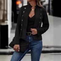 Abrigos de tela de gamuza para mujer, cárdigan informal con cuello levantado - details 5
