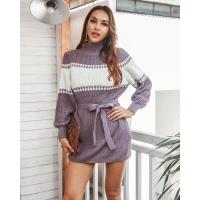 Mini vestido de crochet con lazo para mujer Moda de promoción de cuello alto - details 3