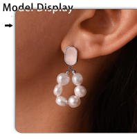 Pendientes de Perlas Naturales de circón pendientes colgantes femeninos pendientes Elegantes - details 3
