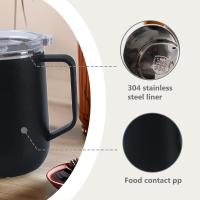 Taza de café de viaje para llevar, taza de café con aislamiento y tapa a prueba de fugas, taza de viaje térmica de café de doble pared al vacío - details 0