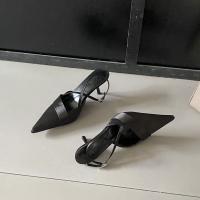 Zapatos de tacón alto plateados puntiagudos para mujer stiletto back zapatos individuales vacíos nuevos con falda bolsa cabeza sandalias zapatos de mujer - details 13