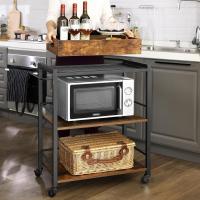 Carrito de Cocina con Ruedas Accesorio de Cocina Universal con Bandeja Extraíble Marco de Acero - details 1
