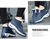 Zapatos de algodón impermeables para mujer, botines de nieve para senderismo, plataforma para mantener el calor con piel gruesa, Invierno - details 7