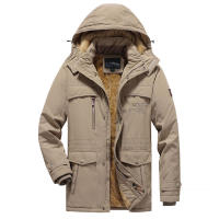 Abrigo de Invierno de Moda para Hombres CHAIFENKO Abrigo de Vellón Grueso con Múltiples Bolsillos - details 1