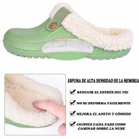 Zuecos clásicos forrados de piel para hombre y mujer, zapatos de jardín impermeables, zapatillas peludas de Casa cálidas para interiores y exteriores, Invierno - details 1