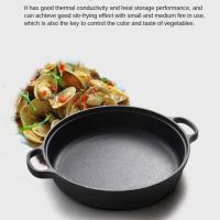 Sartén de hierro fundido duradera de 22/25 cm antiadherente y gruesa con tapa, doble asa, wok de hierro para cocina de gas e inducción. - details 3