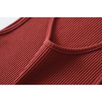 Vestido de Verano Elegante Estilo Europeo Americano Cuello Redondo Falda Elástica de Punto - details 9