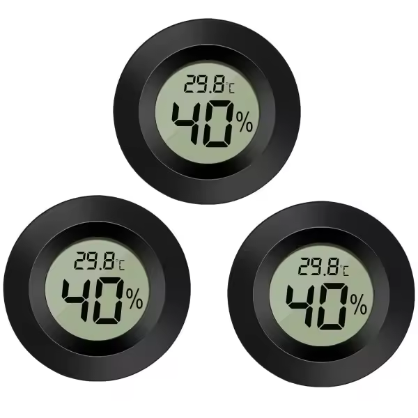 Termómetro Digital LCD Hygrometer Paquete de 3 Medidor de Humedad para Interiores y Exteriores - 1