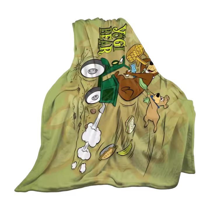 Manta de franela Yogi Anime Bear Throw, manta de cama para sofá, sofá, dormitorio, decoración del hogar - 1