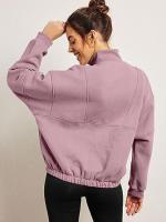 Otoño Invierno nueva moda sudadera Casual mujer bolsillo pulóver cuello alto manga larga Top - details 6
