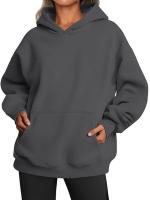 Sudaderas con capucha para mujer, corte holgado con bolsillo gris, ropa de diseñador coreano de los años 2000 - details 6