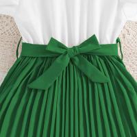 Falda Plisada de Khaki para Niñas Mangas de Pétalo Blanco Estilo Preppy para Cumpleaños - details 23