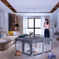 Bebe 120x120cm + Alfombra Bebe – Corralito Bebe con Malla Transpirable – Parque de Juegos Bebe Plegable con Puerta Lateral – Parque Infantil Bebe - Gris - details 4