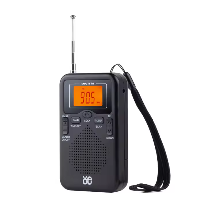 Radio portátil de bolsillo FM/AM con reloj, control estéreo W-206, hermosa radio generosa. - 1