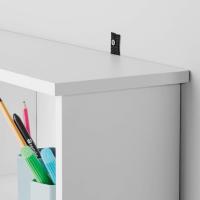 Estantería de Pared de Madera Laminada 21 Compartimentos, Ajustable en Altura y Extraíble, Elegante Mueble de Almacenamiento Resistente a la Superficie Blanco Mate - details 6