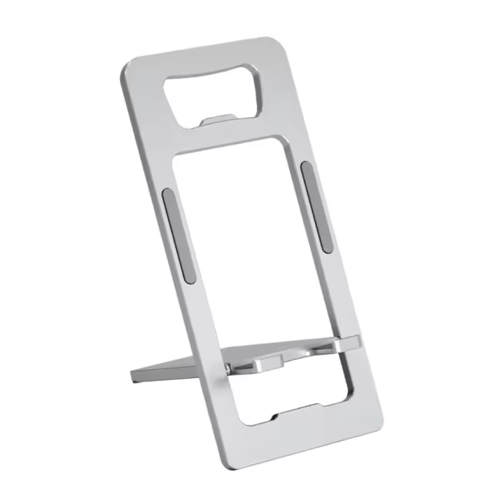 Soporte para teléfono móvil tipo tarjeta, soporte plegable de aleación de aluminio para teléfono, soporte de escritorio plegable ajustable para ver películas - 1