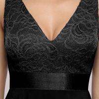 Vestido de Fiesta de Encaje Blanco para Mujer 2025 Cuello Profundo en V, Sin Mangas, Vestido de Noche de Chifón Vintage - details 11