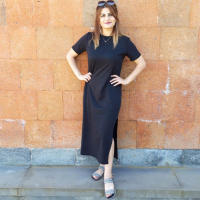 Vestido Midi Estilo Coreano Veraniego Vestido Largo Negro Casual para Mujeres - details 4