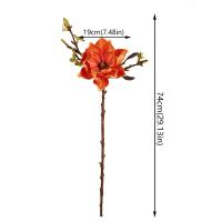 DIY florero decoración EVA rama de Magnolia Artificial tacto Real flores de orquídeas artificiales hechas a mano arte Floral flor falsa decoración de boda - details 0