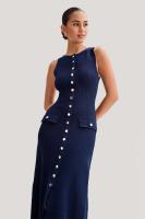 Elegante Vestido Largo de Punto para Mujer 2024 Moda de Verano Sin Mangas Cuello Redondo - details 6