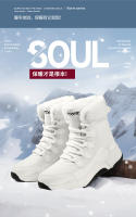 Botas de nieve, zapatos de algodón cálidos, engrosados de terciopelo para mujer, impermeables y antideslizantes - details 1