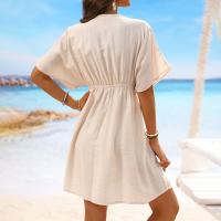Vestido Cubrebikini Elegante Estilo Boho Chic con Escote en V, Mangas Volantes y Tejido Suave - details 8