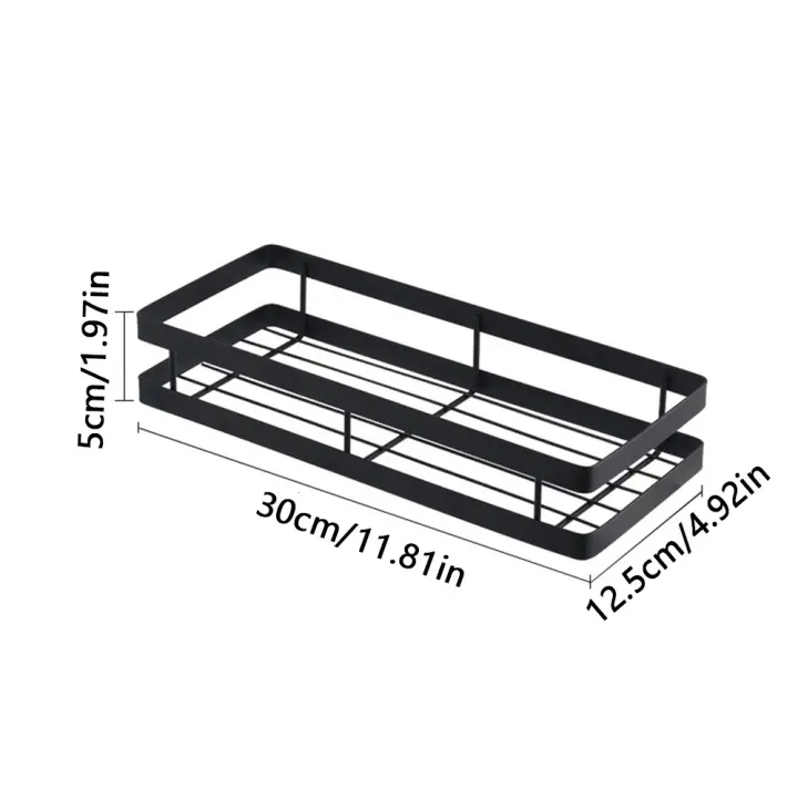Estante de almacenamiento para el baño montado en la pared, estante de cocina de gran capacidad sin perforaciones, organizador de almacenamiento antioxidante para ahorro de espacio - 1