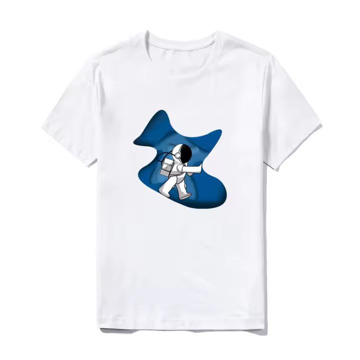 Camiseta de Algodón 100% Suave Ajuste Clásico Transpirable Duradera Blanco Para Hombres - 1