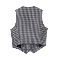 BUNO-Chaleco sin mangas para mujer, chalecos elegantes con cuello en V y una sola botonadura, Tops blancos elegantes - details 5