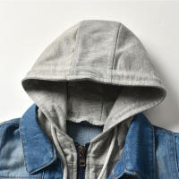 Chaquetas vaqueras falsas para niños y niñas, top informal con capucha, moda de otoño e invierno, novedad - details 4