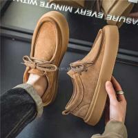 Nuevos zapatos de conductor de gamuza de diseñador de moda para hombre con cordones, zapatos deportivos planos de cuero de vaca, informales y a la moda, - details 2