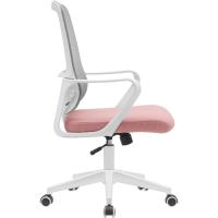 Silla de escritorio ergonómica con ruedas giratorias antiarañazos, respaldo de tela transpirable y soporte lumbar, sillón de estudio u oficina, ajuste de altura del gas 98-108 cm (azul y - details 6