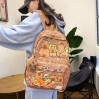 Mochila bonita de capibara de gran capacidad, mochila escolar ultraligera transpirable para estudiantes, bolsa de libros de dibujos animados de nailon - details 36