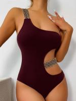Traje de Baño de Hombro Único para Mujer 2025 Traje de Baño de Una Pieza con Diseño Hueco - details 10
