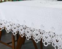 Battilo Ence mesa de comedor rectangular floral blanco bordado mantel impermeable, boda, fiesta, hogar - details 24