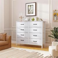 Cómoda con 6 cajones de tela, cómoda de dormitorio blanca, mueble de almacenamiento, muebles de dormitorio, cómoda para cocina, oficina, pasillo, mueble de TV con cajones - details 41