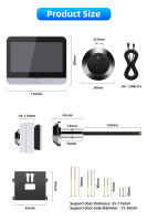 Cámara de puerta inteligente con WiFi, mirilla de vídeo con visión nocturna, PIR, detección de movimiento, visor de puerta, 1080P, 4,3 pulgadas, Tuya, Alexa - details 14