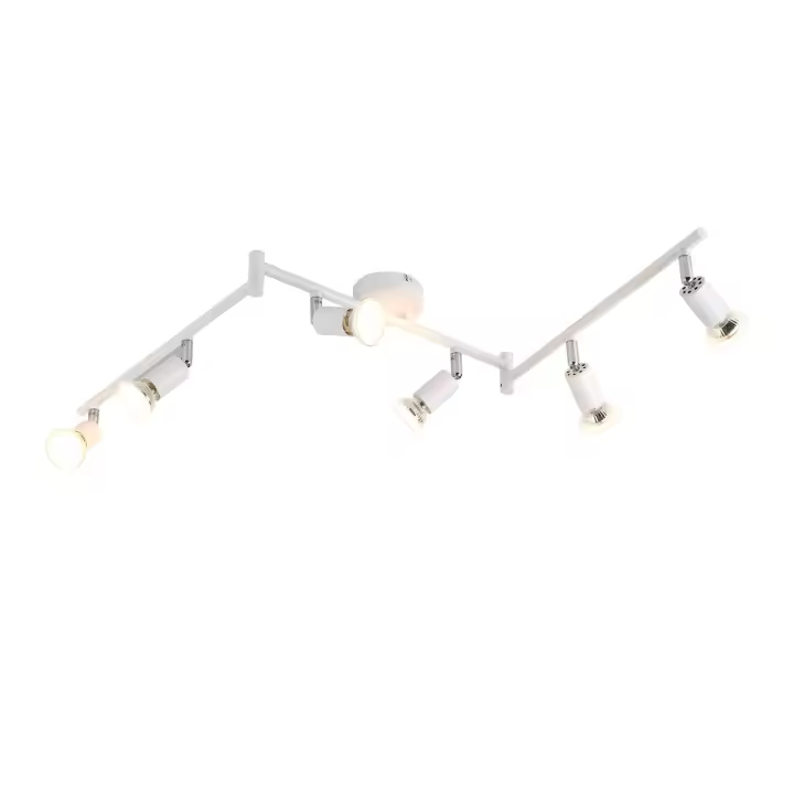 CBJKTX Luz de techo LED 6 focos GU10 - Foco de techo Lámpara de techo interior moderna blanca para baño cocina oficina - 1