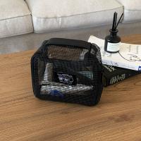 Bolsa de maquillaje de malla ligera, bolsillos para artículos de tocador de viaje con visibilidad, bolsa transparente con cremallera de gran capacidad, lápiz labial - details 3