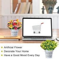 Decoración de flores artificiales, plantas artificiales en maceta, pequeñas plantas falsas de plástico para interior y exterior con maceta, decorativas - details 2