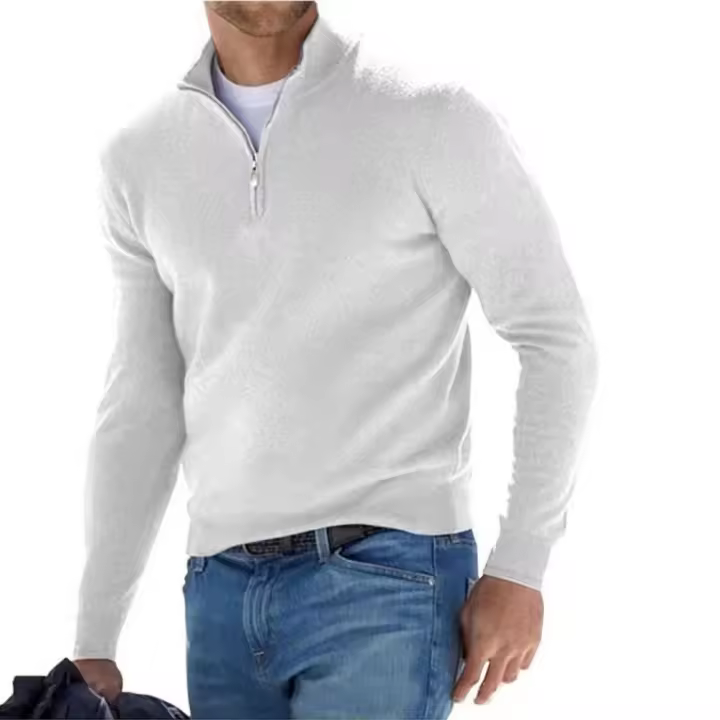 Suéter De Cuello Alto Para Hombre Otoño Invierno Estilo Casual Color Sólido Manga Larga Ajustado Para Ropa Diaria Caliente - 1