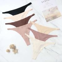 Tangas de seda de hielo sin costuras para Mujer, ropa interior de satén fino suave, bragas de Bikini para Mujer, Tangas de hilo para Mujer - details 2