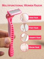 Afeitadora Manual para mujer, 1 mango + 6 cuchillas, cuchillas de acero inoxidable de 6 capas, cabezal de afeitado reemplazable - details 3