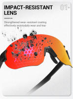 Gafas de Sol para Ciclismo Kapvoe 2023 para Hombres y Mujeres Lentes de 4 Piezas Protección UV Material del Marco TR - details 5