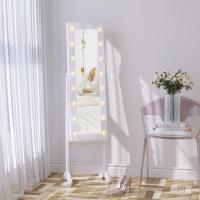 Espejo Joyero de Pie Armario de Joyería con 16 Luces LED y Ángulo Ajustable Organizador de Joyas con Estantes Ranuras para Anillos 36x30x136 cm Blanco Cálido - details 6