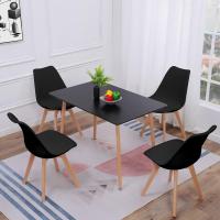 Juego de Mesa de Comedor y Sillas, 1 Mesa Redonda de 80 cm + 4 Sillas Blancas, de Diseño Nórdico - details 78