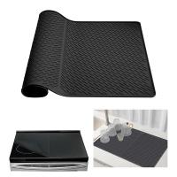 Estera protectora de silicona para encimera de cocina, 27,8x19,9 pulgadas, cubierta protectora para encimera de vidrio de silicona, esteras de secado negras - details 1
