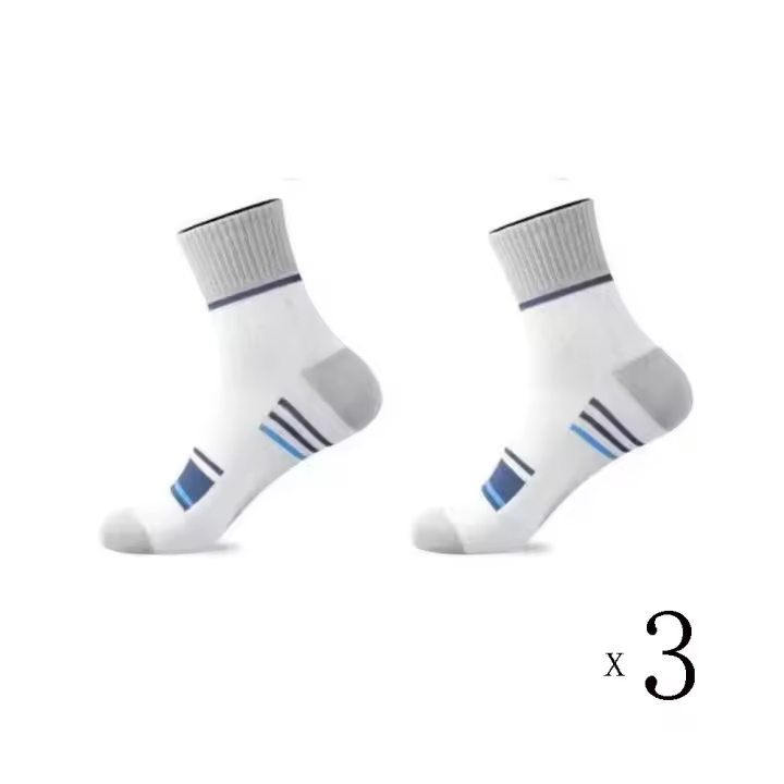 Calcetines deportivos de algodón puro para hombre, medias antideslizantes de poliéster, antiolor, cómodos, 3 pares - 1