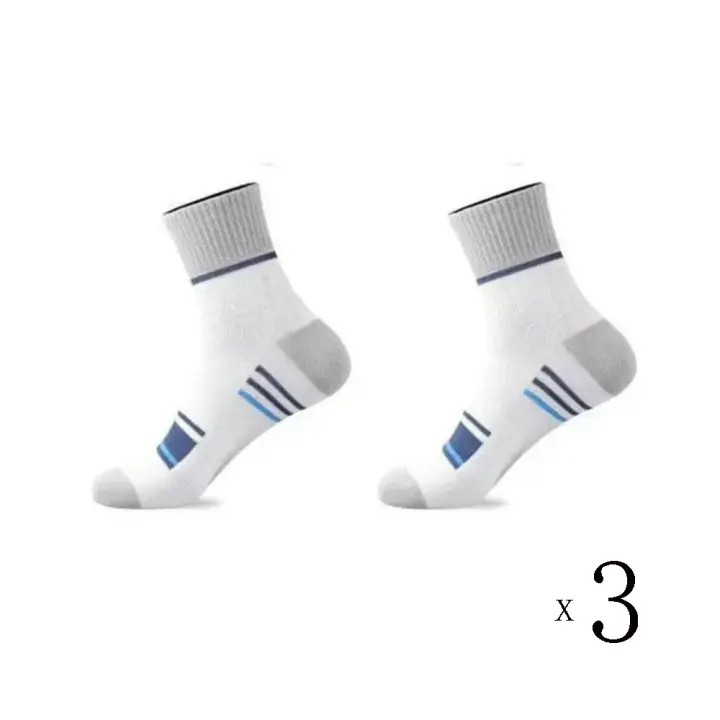 Calcetines deportivos de algodón puro para hombre, medias antideslizantes de poliéster, antiolor, cómodos, 3 pares - 1