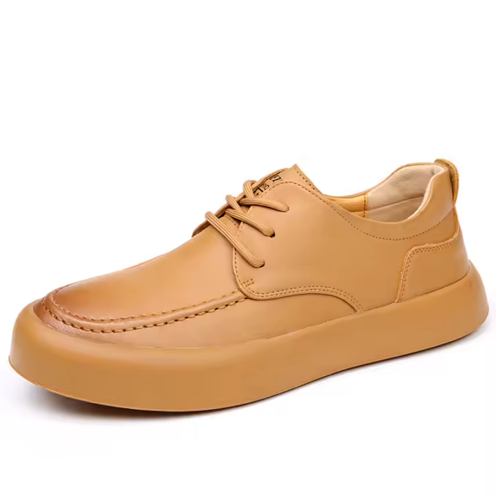 Zapatos de herramientas yuppie de moda transpirables y versátiles, zapatos casuales de suela blanda de cuero genuino para hombres - 1